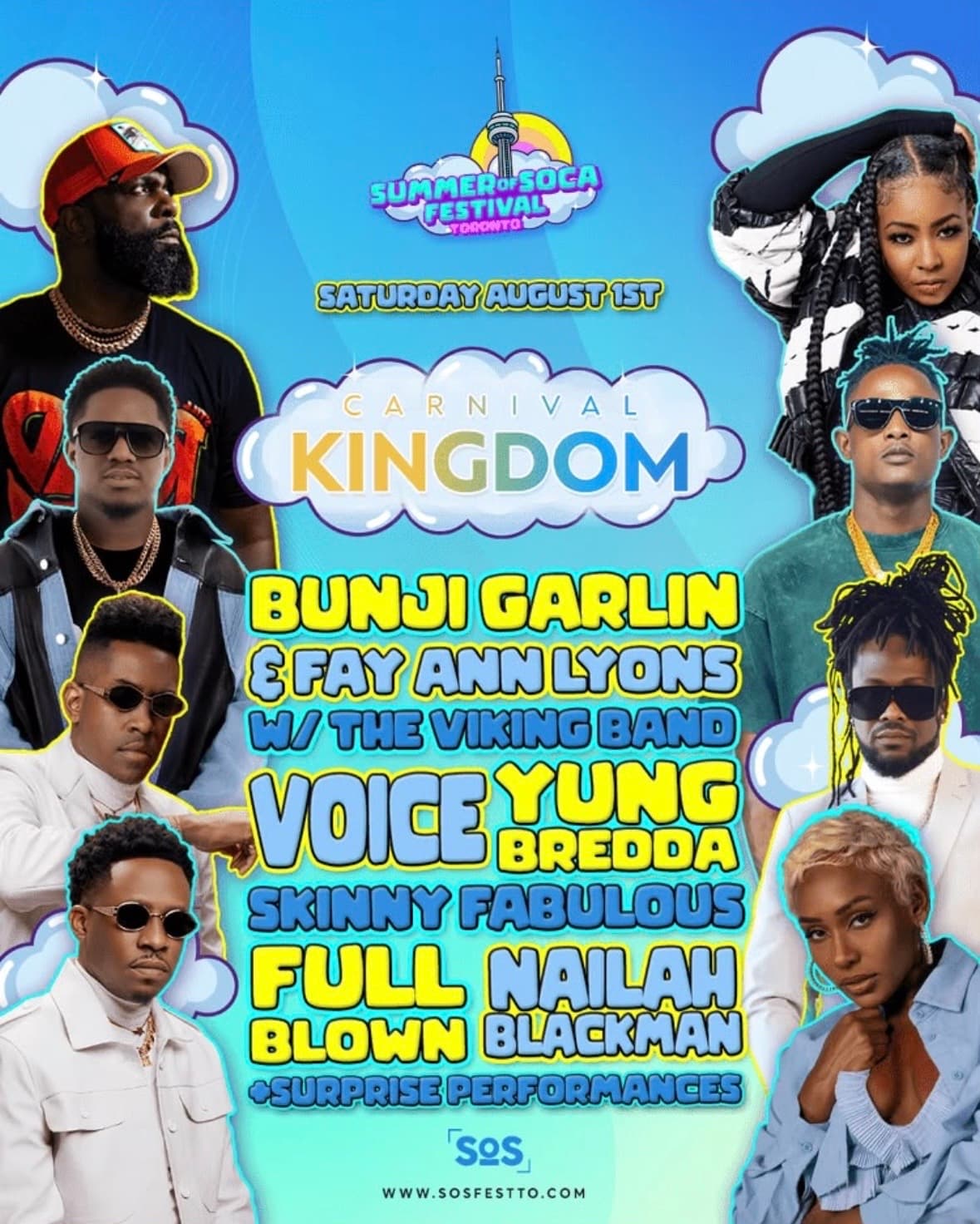 Carnival Kingdom flyer — Saturday August 1st, Summer of Soca Festival Toronto