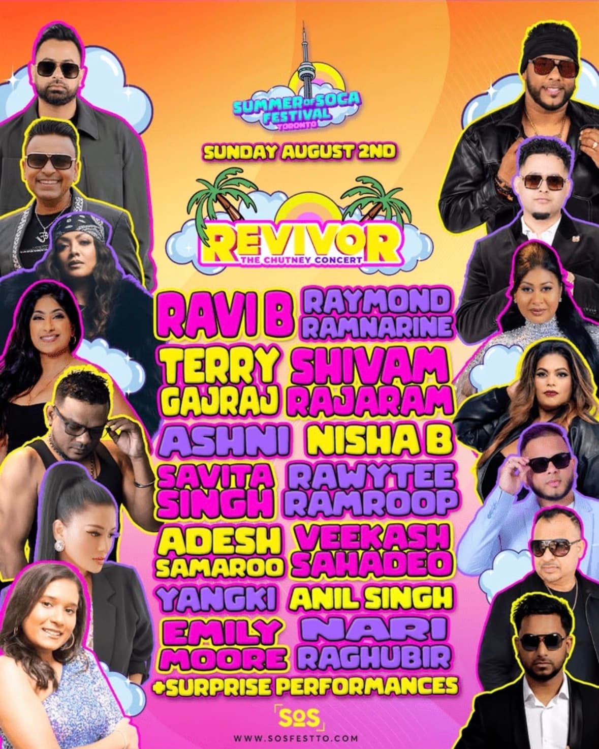 Revivor The Chutney Concert flyer — Sunday August 2nd, Summer of Soca Festival Toronto